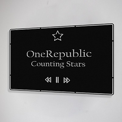 Benim Favori Şarkı Counting Stars ve Şarkıcım OneRepublic Tasarım Metal Tablosu 50x32cm