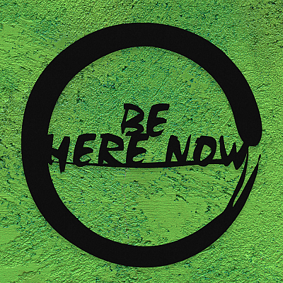 NEW JARGON Zen İşareti Be Here Now Yoga Figürü Metal Dekoratif İç Mekan İçin Metal Tablo 50x50 cm